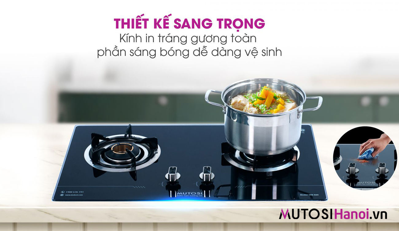 Thiết kế sang trọng Bếp gas âm cơ Mutosi MG-56C